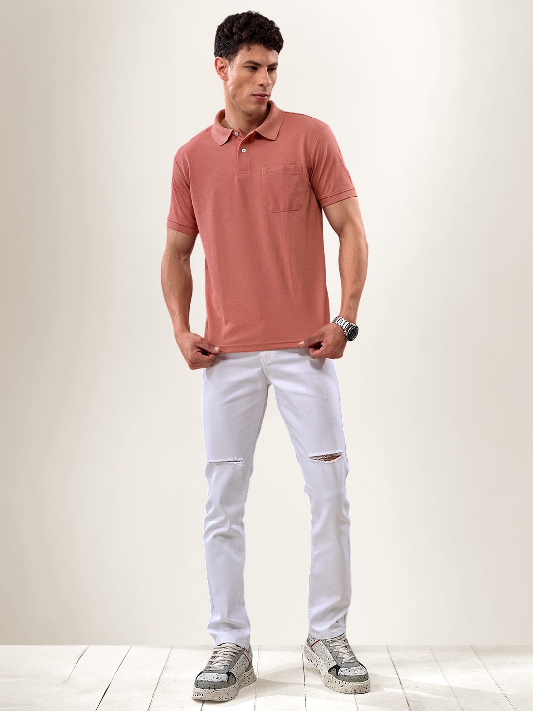 

LUX NITRO Polo Collar Anti Odour T-shirt, Brown