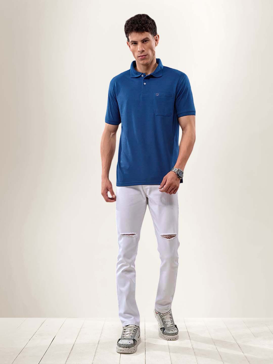 

LUX NITRO Polo Collar Anti Odour T-shirt, Blue