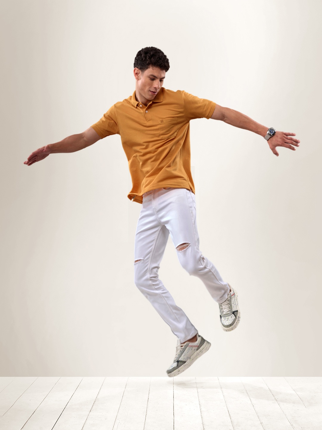 

LUX NITRO Polo Collar Anti Odour T-shirt, Mustard