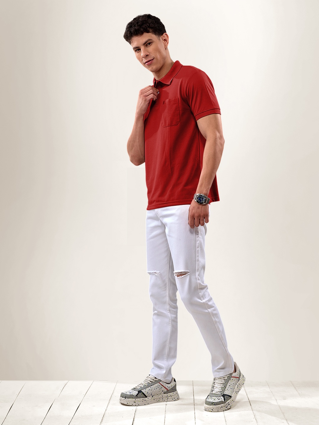 

LUX NITRO Polo Collar Anti Odour T-shirt, Red