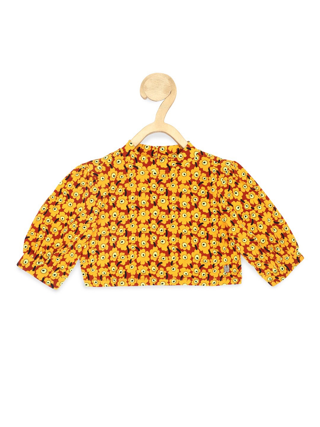 

Peter England Girls Floral Printed Round Neck Long Sleeves Top, Yellow