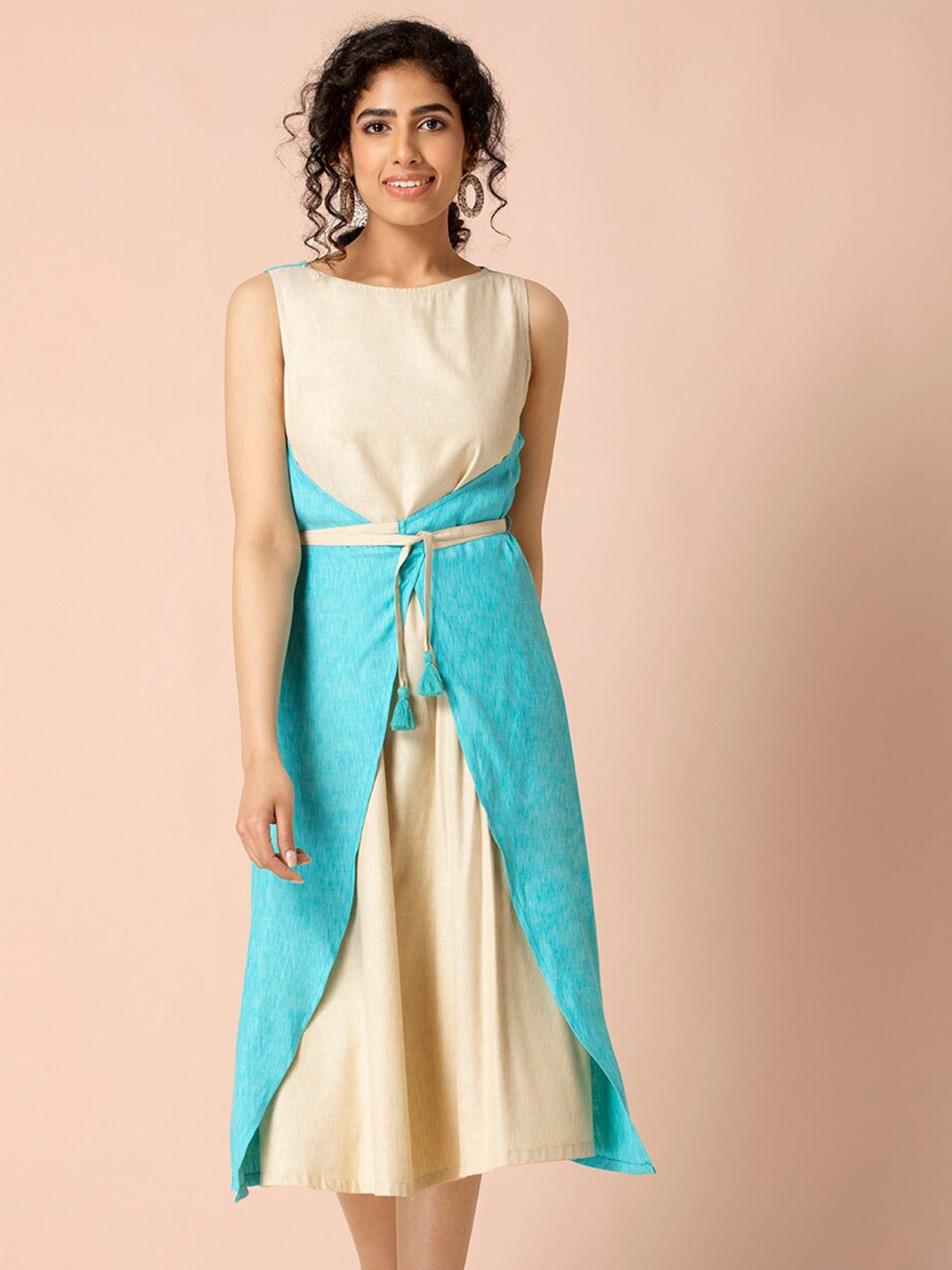 

INDYA Midi Wrap Dress, Blue