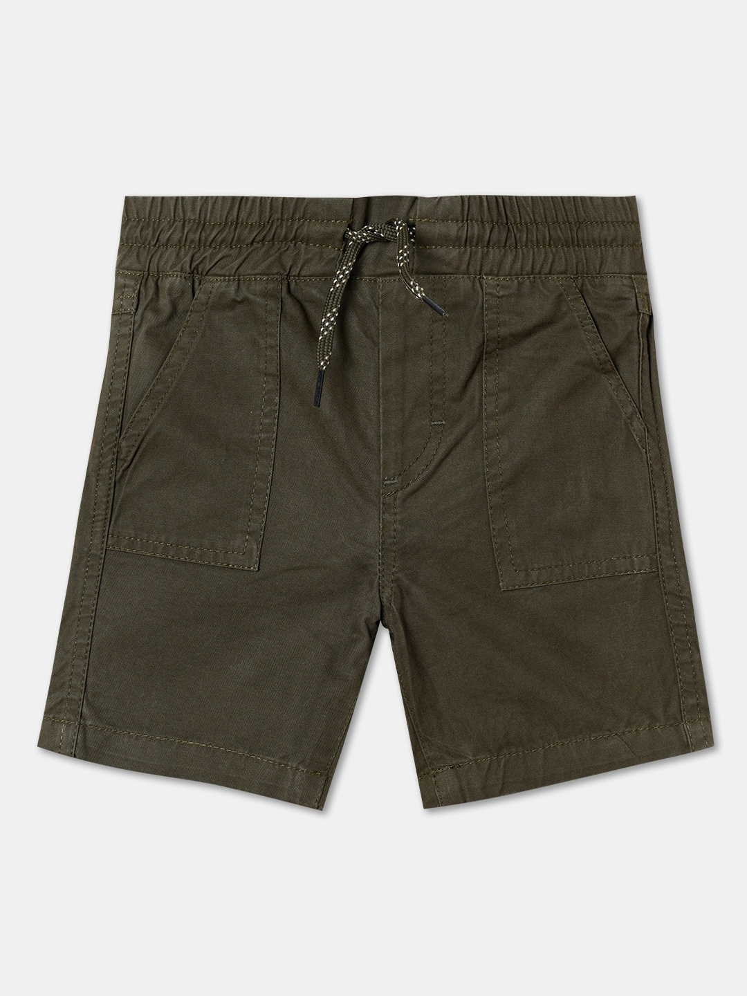 

R&B Infants Boys Regular Fit Cotton Shorts, Olive