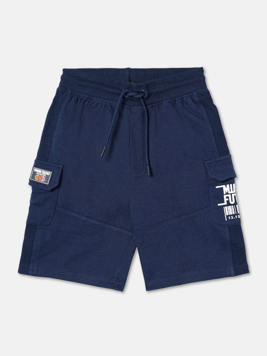 

R&B Boys Regular Fit Cotton Shorts, Navy blue