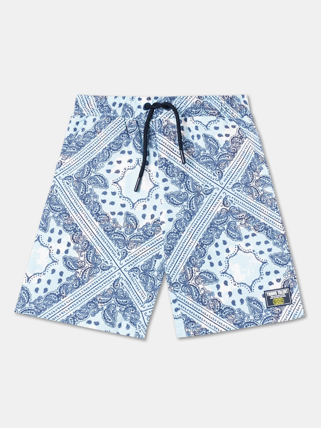 

R&B Boys Floral Printed Regular Fit Cotton Shorts, White