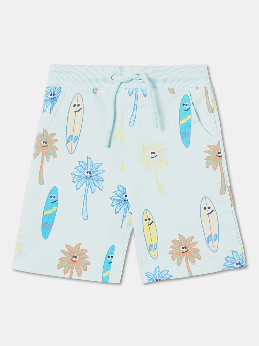 

R&B Boys Conversational Printed Regular Shorts, Blue