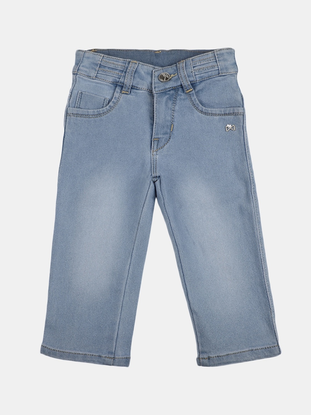 

V-Mart Girls Mid-Rise Cotton Denim Shorts, Blue