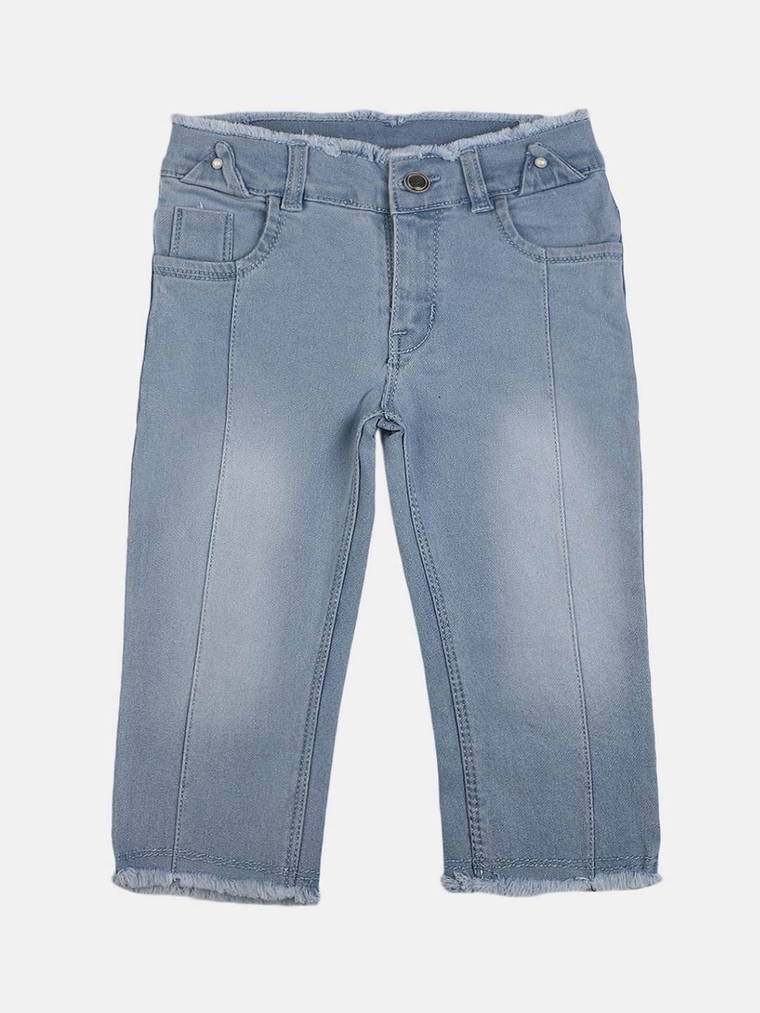 

V-Mart Girls Washed Regular Fit Denim Shorts, Blue