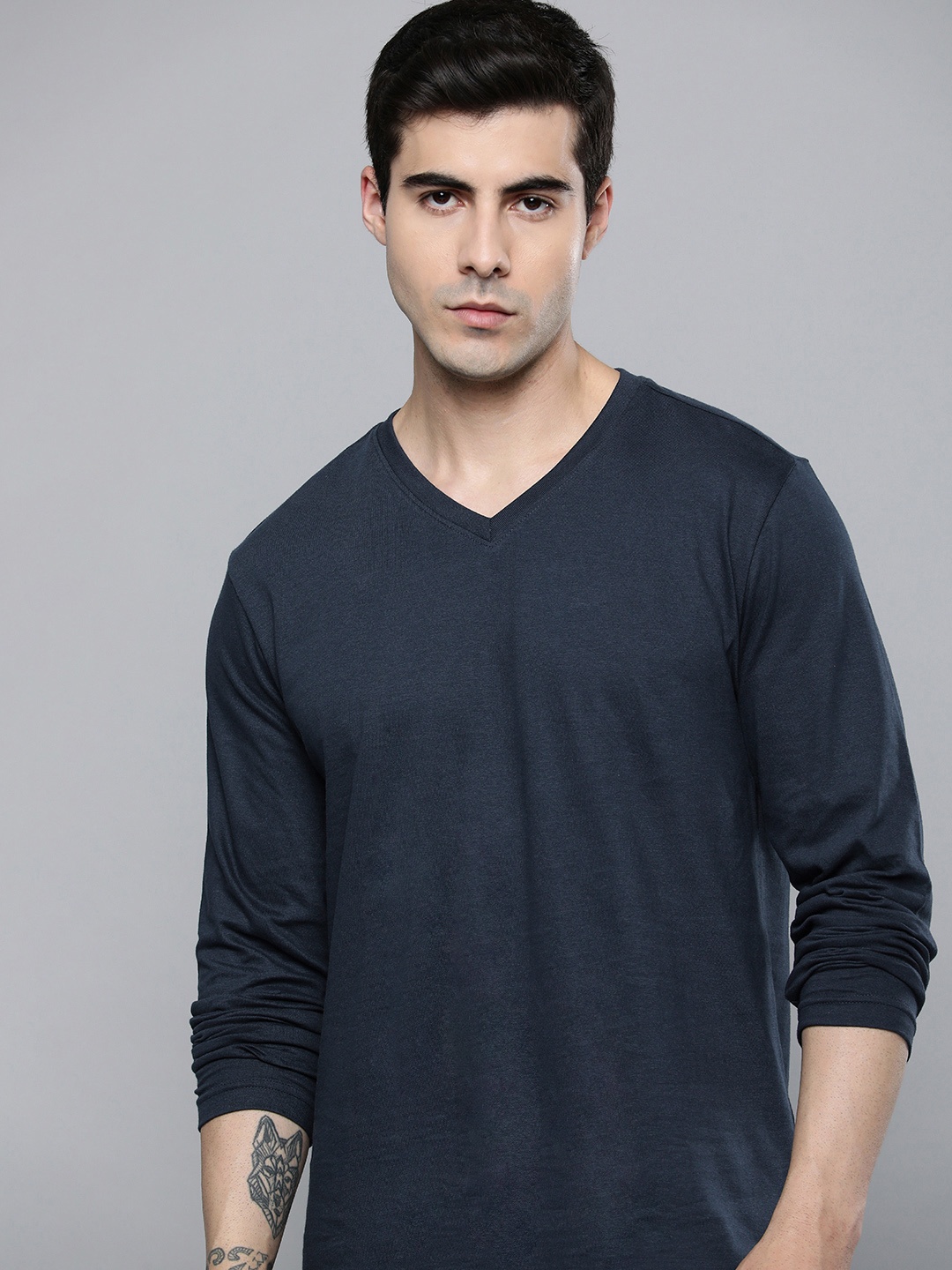 

ether V-Neck T-shirt, Navy blue