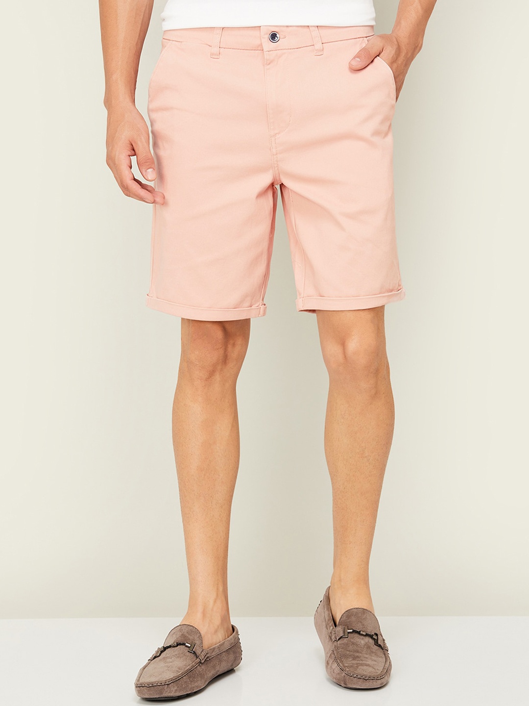 

CODE by Lifestyle Men Mid-Rise Pure Cotton Shorts, Pink