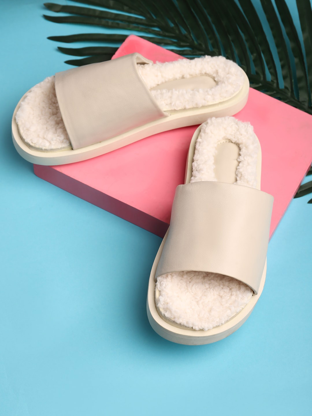 

Truffle Collection Women Open Toe Slip On Flats, White