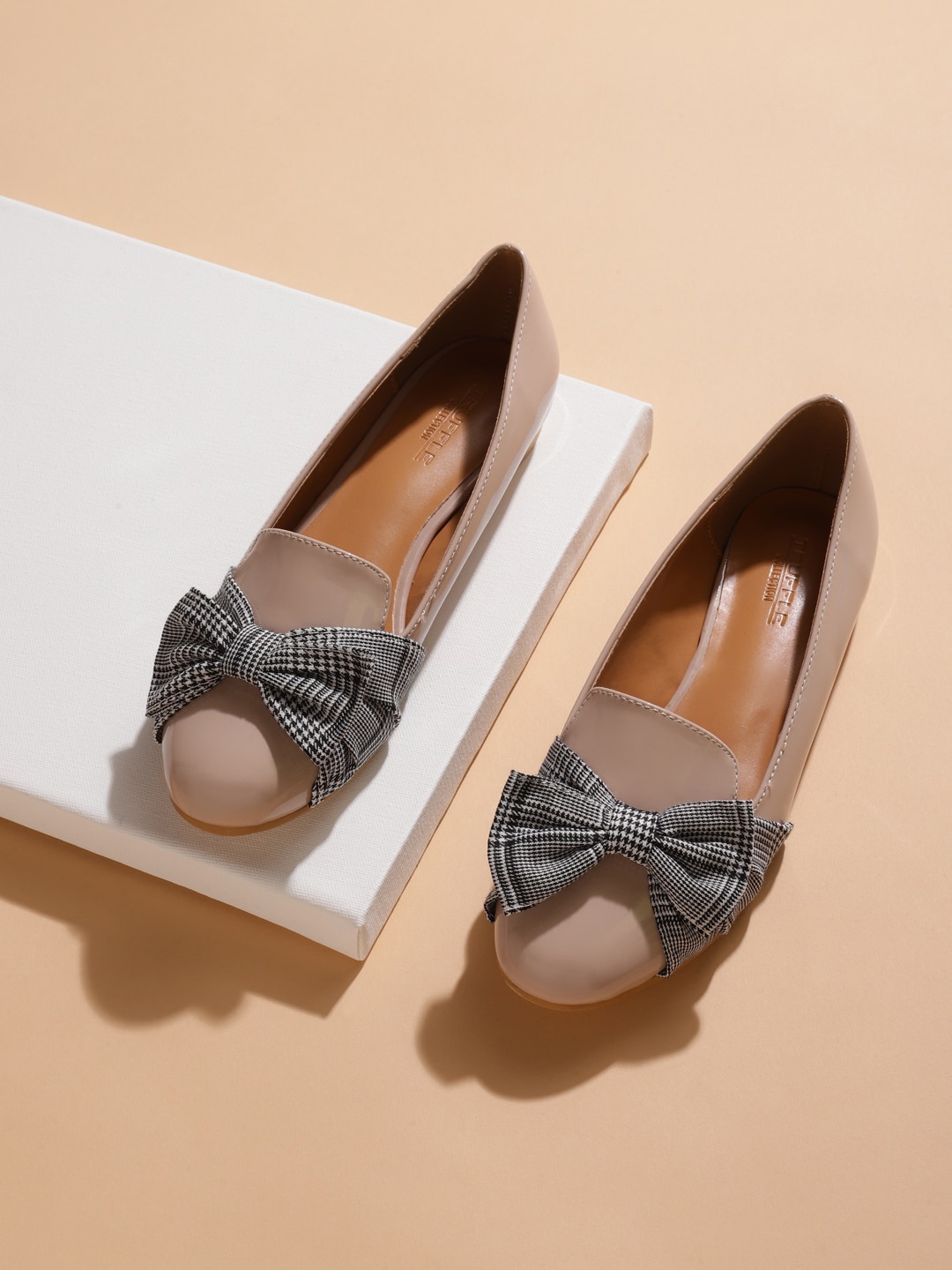 

Truffle Collection Bow Embellished Ballerinas, Nude