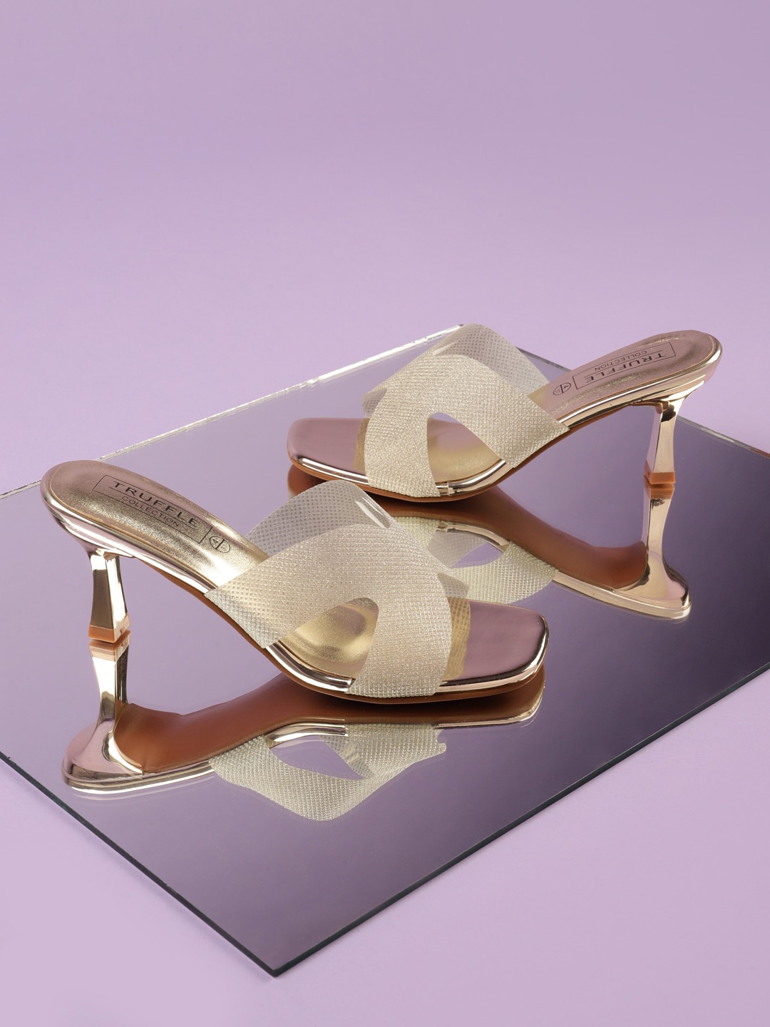 

Truffle Collection Embellished Kitten Heels, Gold