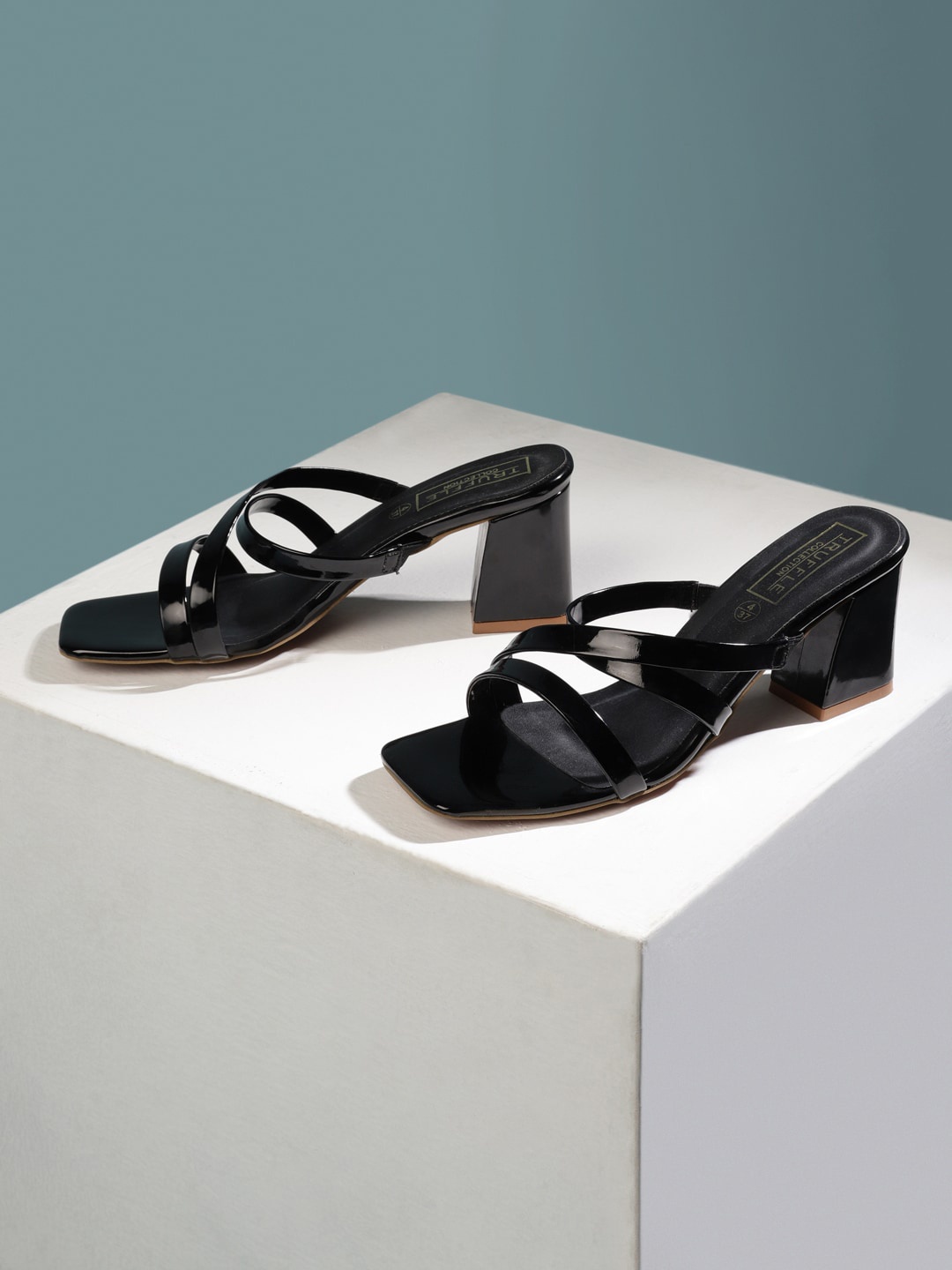 

Truffle Collection Strappy Block Heels, Black