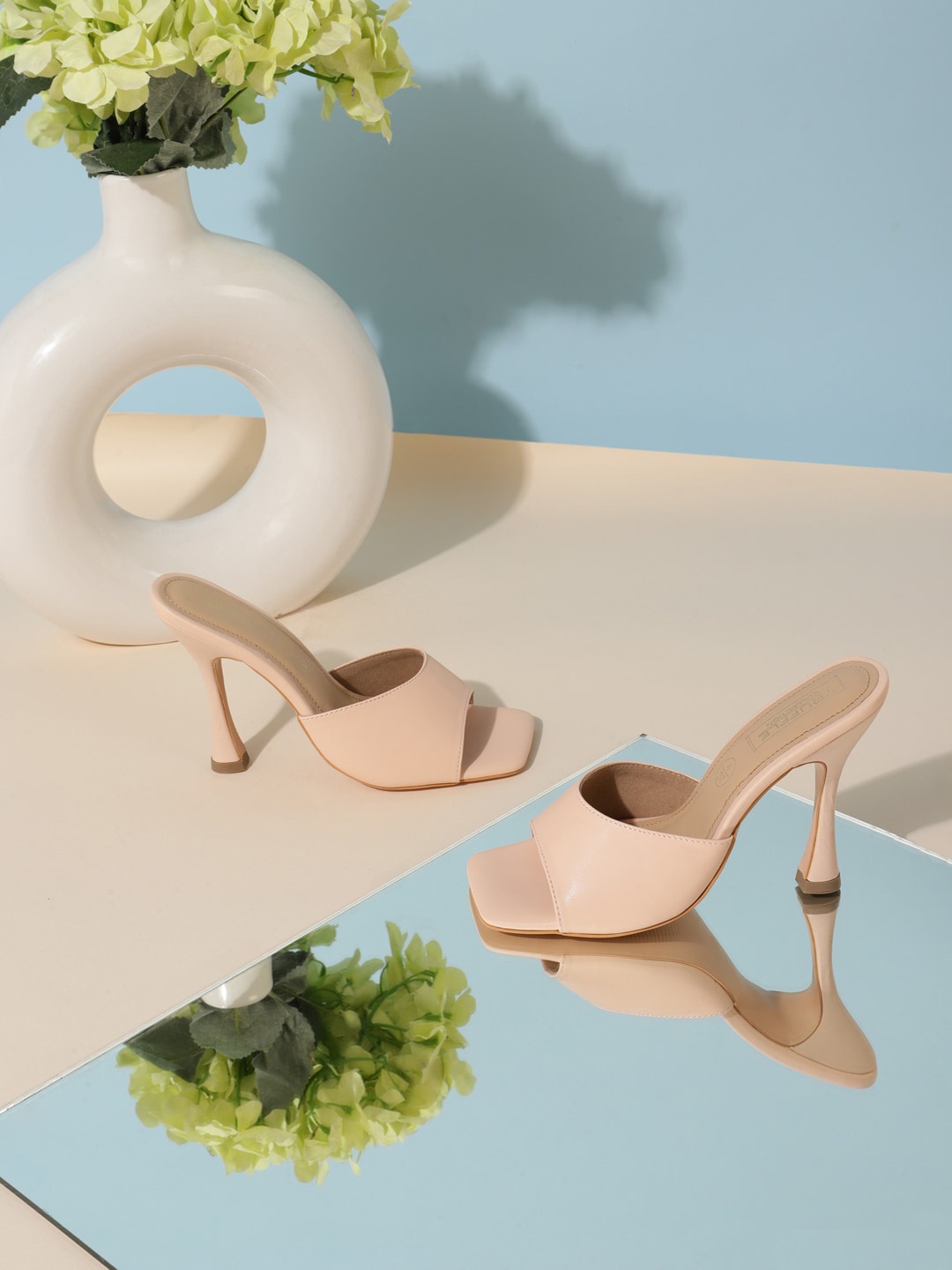 

Truffle Collection Open Toe Slim Heels, Nude