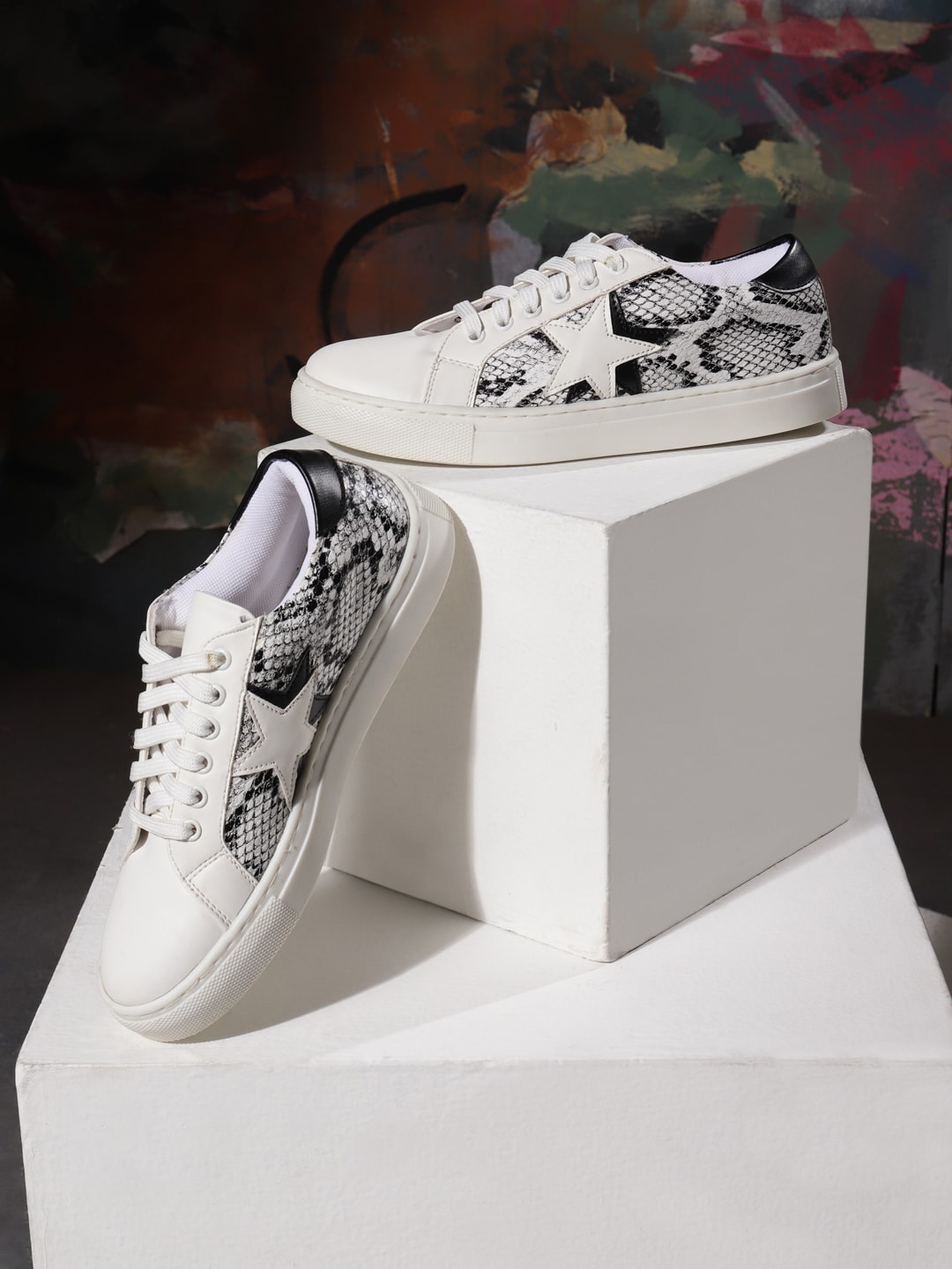 

Truffle Collection Women Animal Printed Sneakers, White