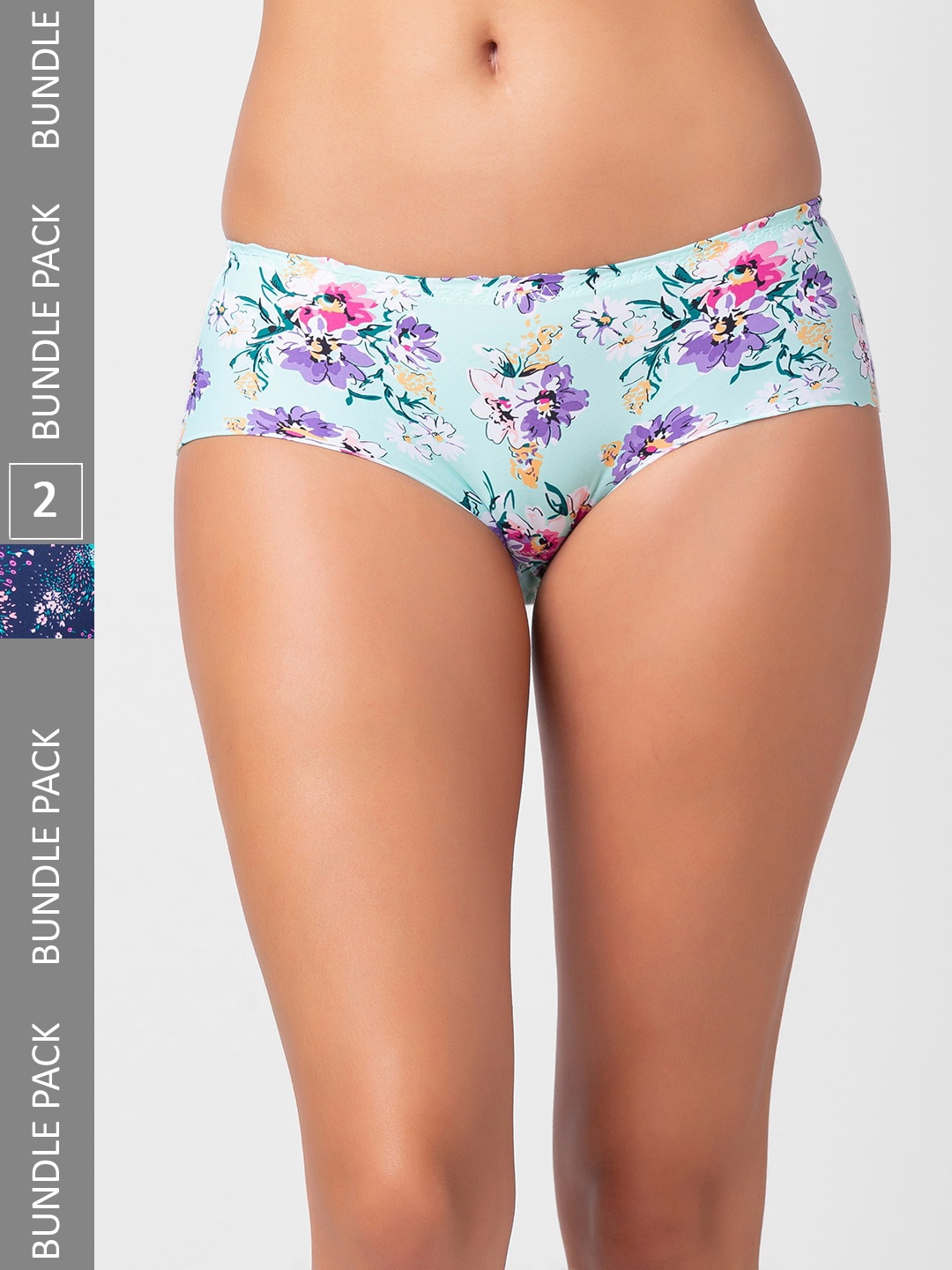 

NOIRA Pack Of 2 Assorted Floral Printed Seamless Hipster Briefs