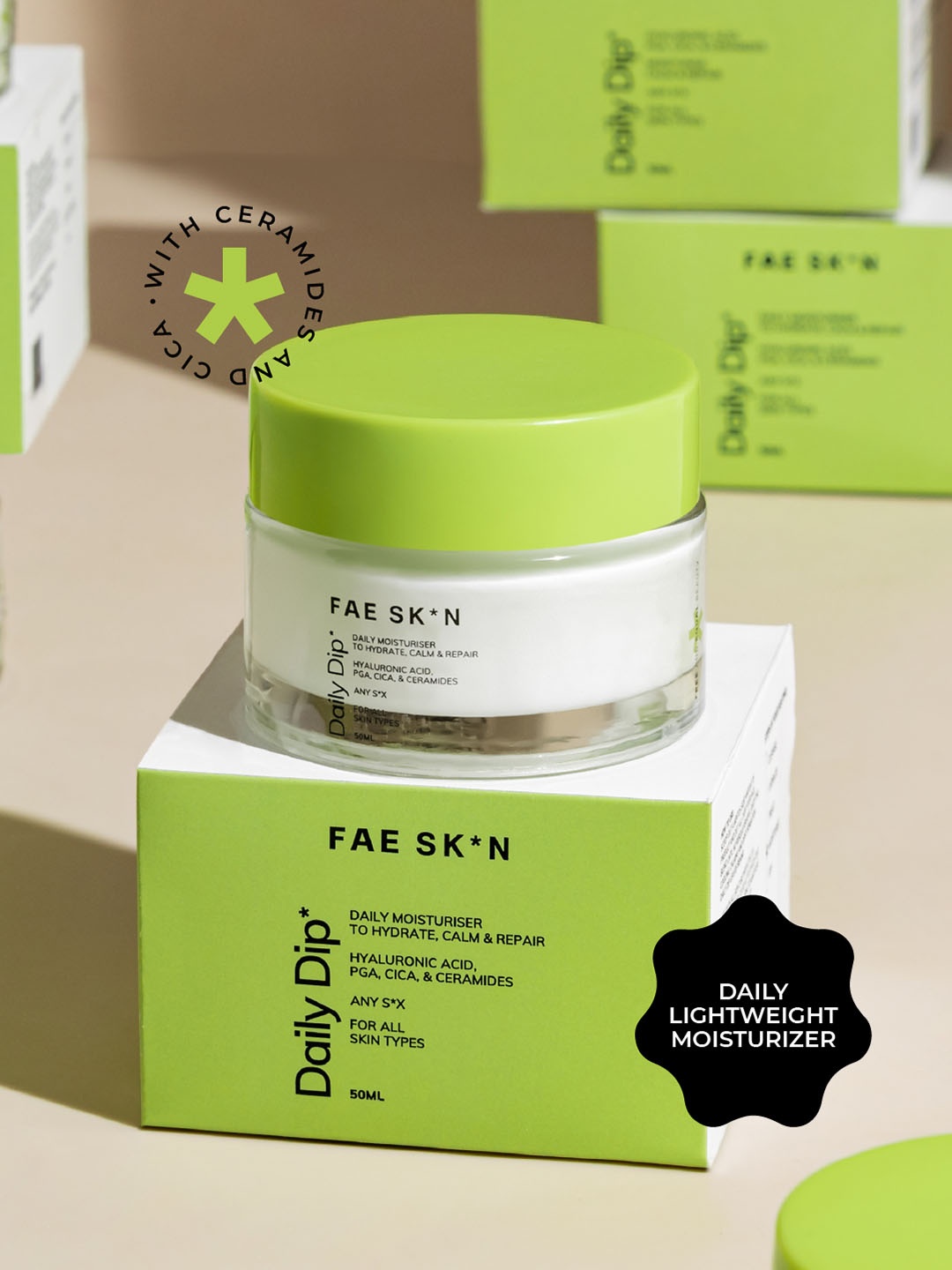 

FAE BEAUTY Daily Moisturizer with Hyaluronic Acid, Cica & Ceramides - 50 ml, White