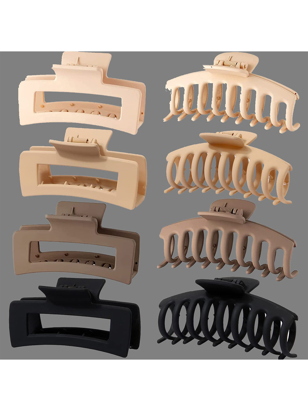 

Krelin Women Set of 8 Claw Clips, Beige