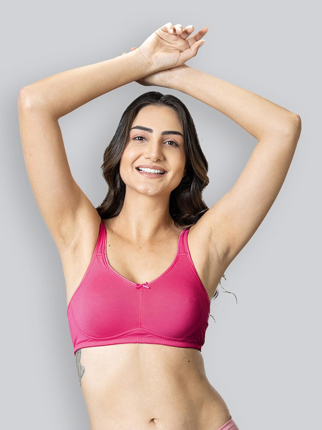 

LYRA Cotton Spandex Full Coverage Secret Support Bra, Pink