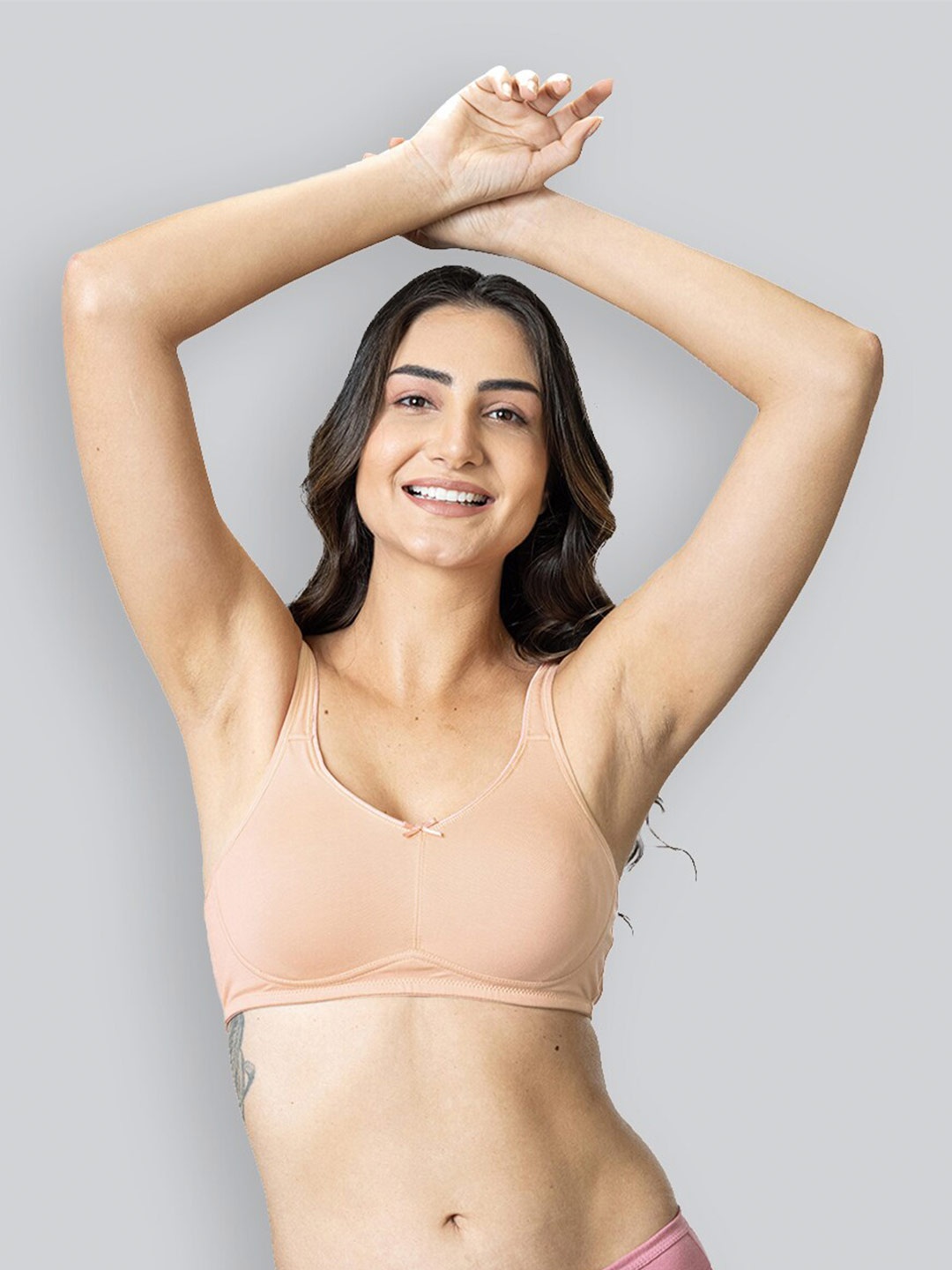 

LYRA Cotton Spandex Full Coverage Secret Support Bra, Beige
