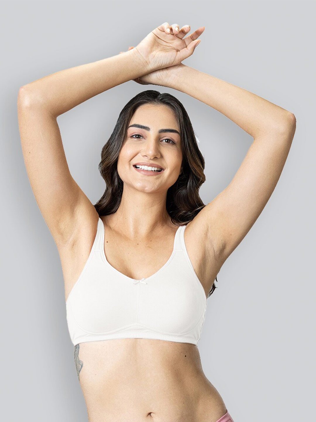 

LYRA Cotton Spandex Full Coverage Secret Support Bra, White