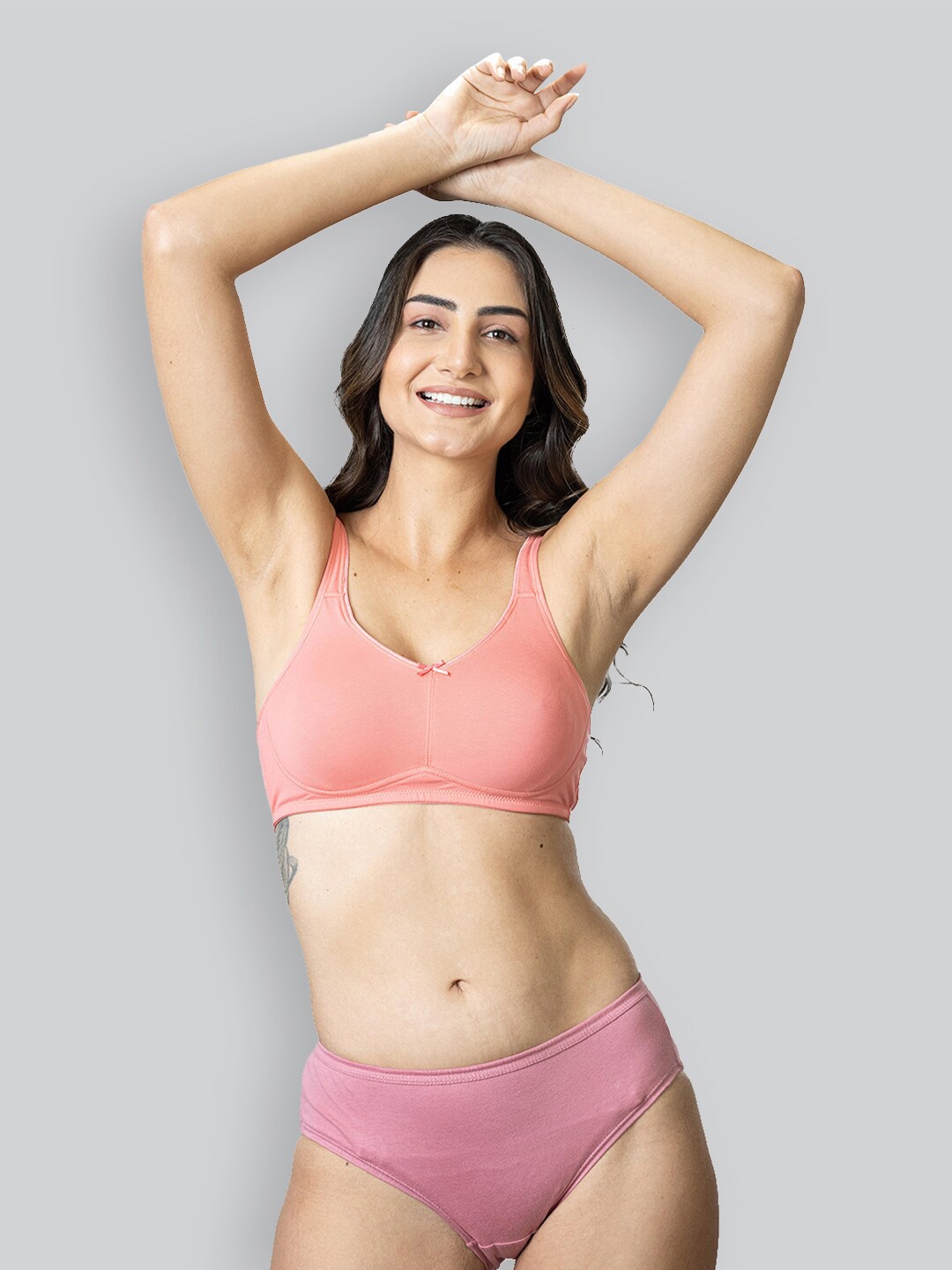 

LYRA Cotton Spandex Full Coverage Secret Support Bra, Pink