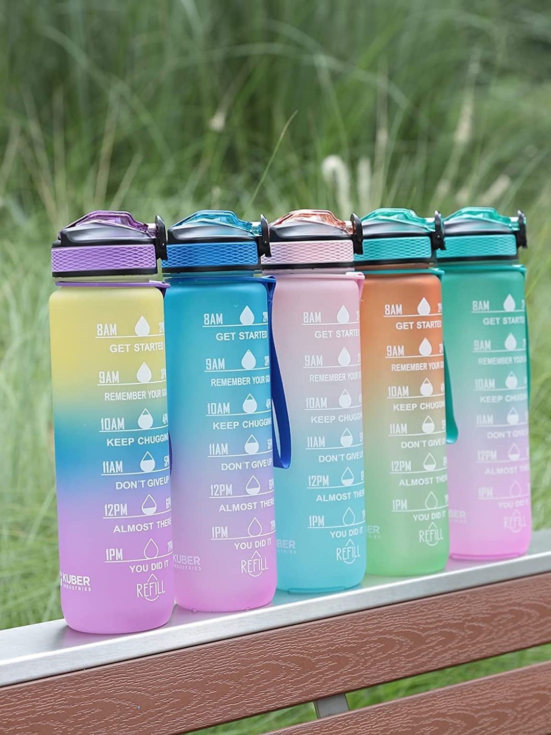 

Perpetual Blue & Purple Smart Vaccum Plastic Sipper Water Bottle 1L With Time Marker