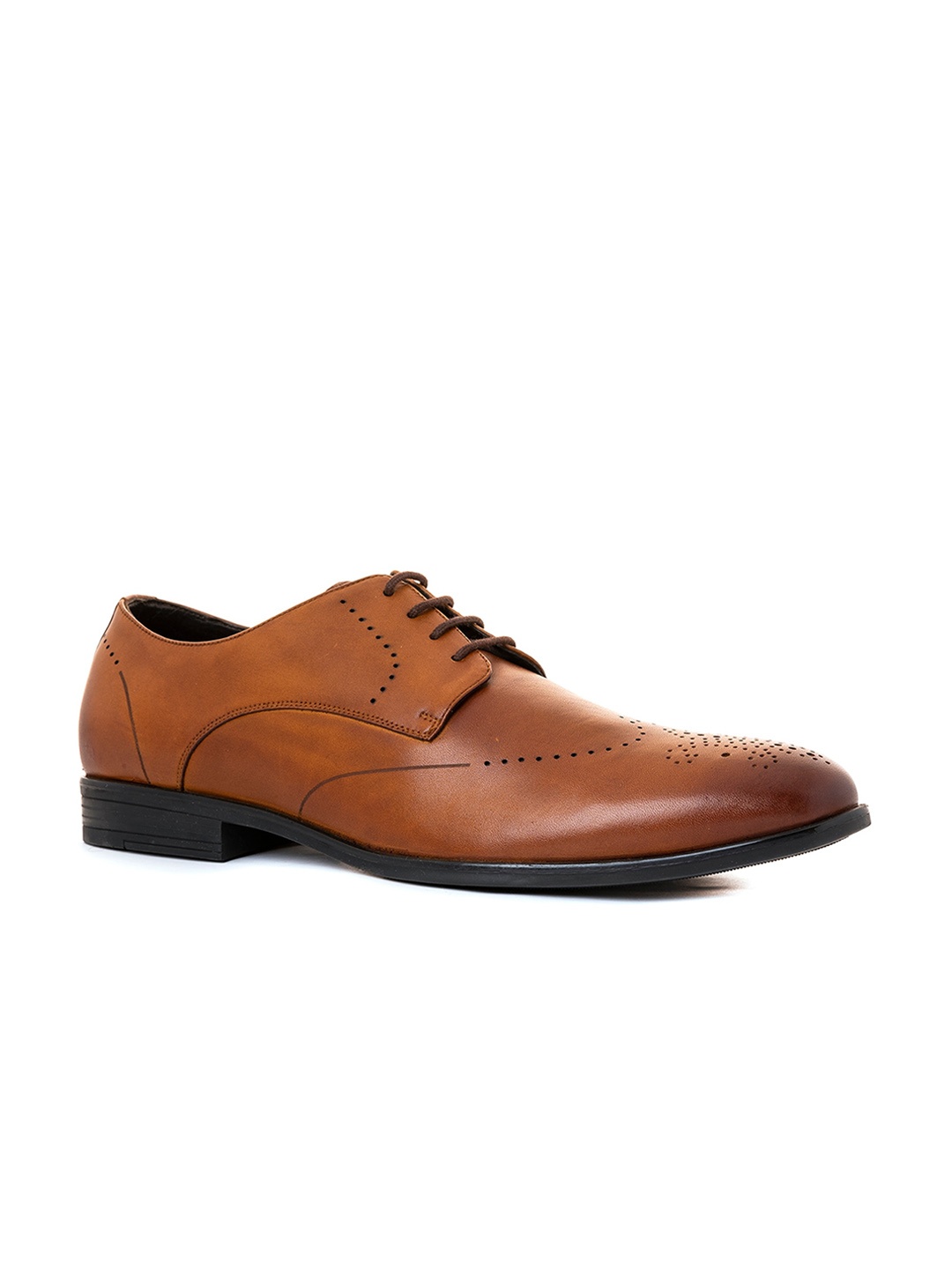 

Khadims Men Textured Leather Formal Derbys, Brown