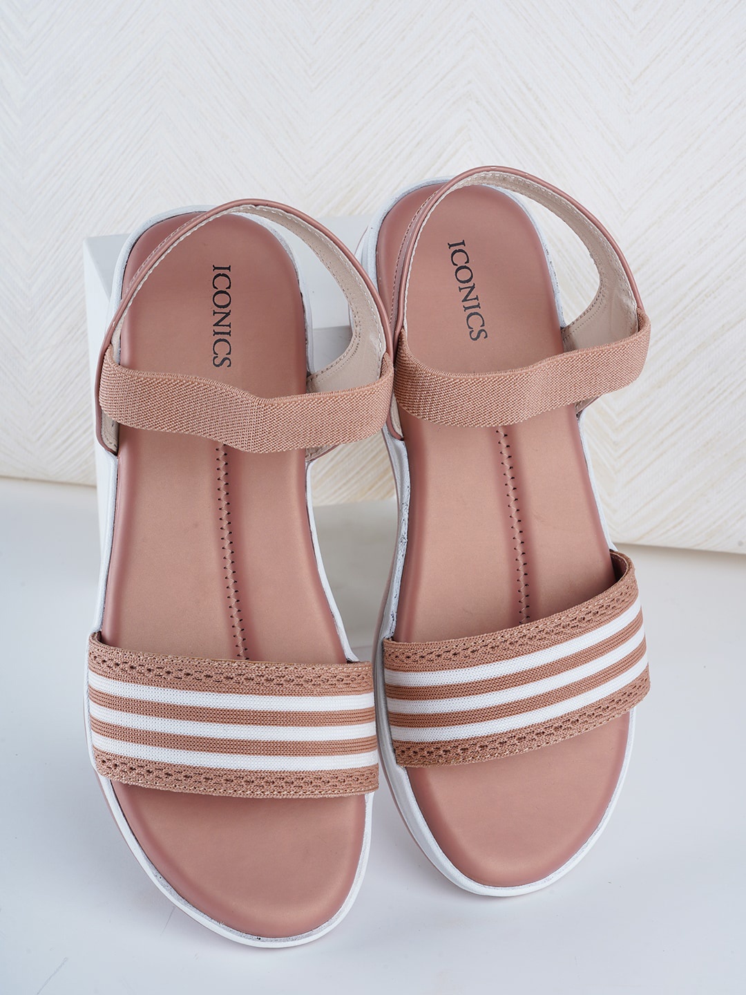 

ICONICS Striped Comfort Heels, Pink