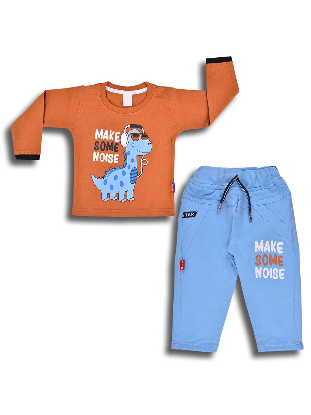 

Wish Karo Infant Boys Printed Long Sleeves T-shirt with Trouser Clothing Set, Brown