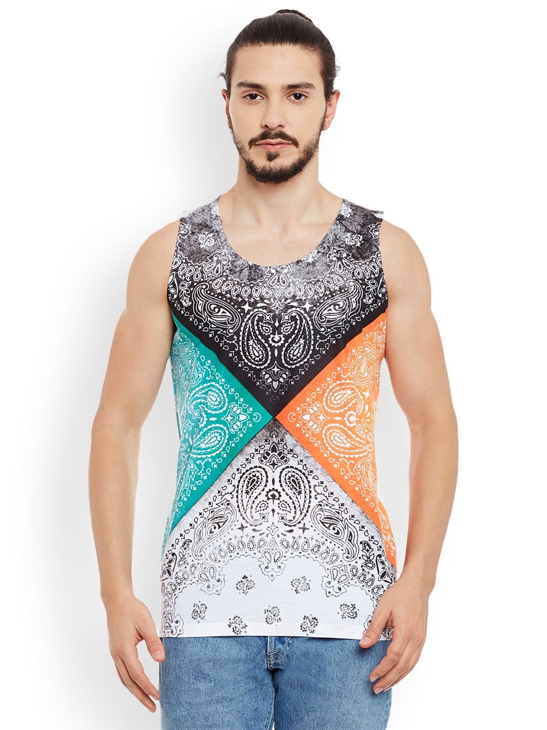 

Wear Your Mind Men Multicoloured Printed Round Neck Regular Fit T-shirt, Multi