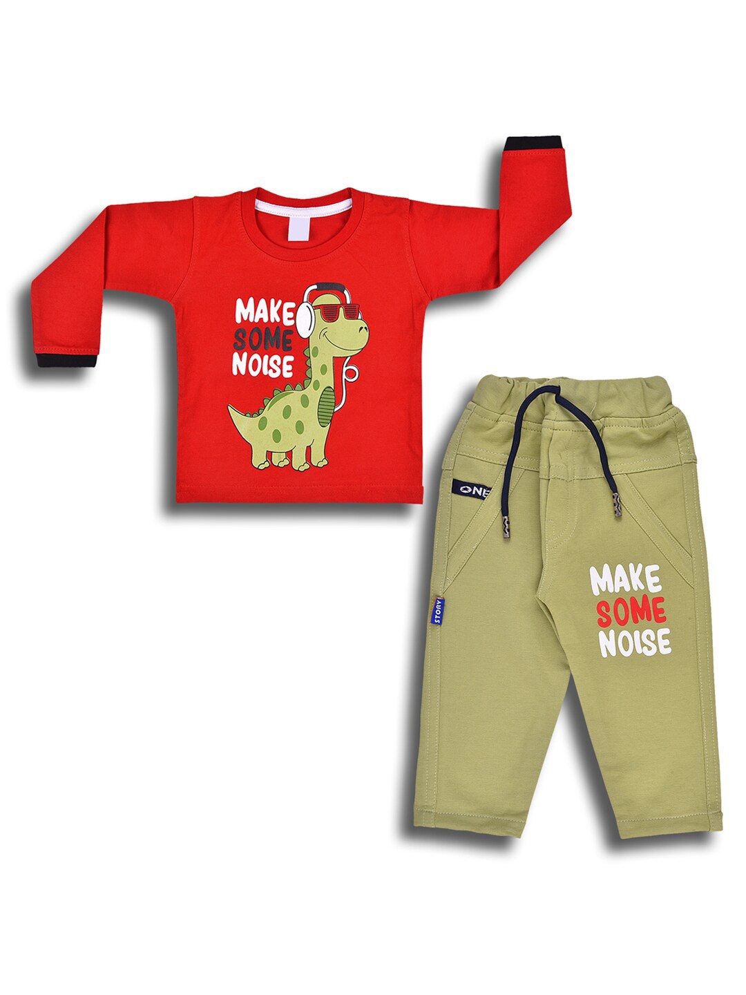 

Wish Karo Infant Boys Printed Long Sleeves T-shirt with Trouser Clothing Set, Red