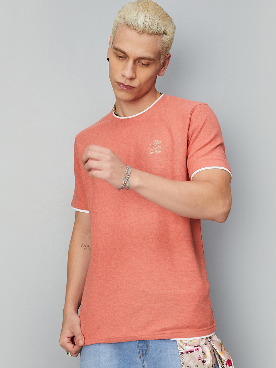 

max Round Neck Short Sleeves T-shirt, Coral
