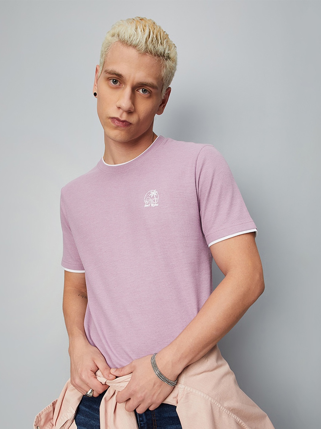 max Round Neck Short Sleeves T-shirt, Purple