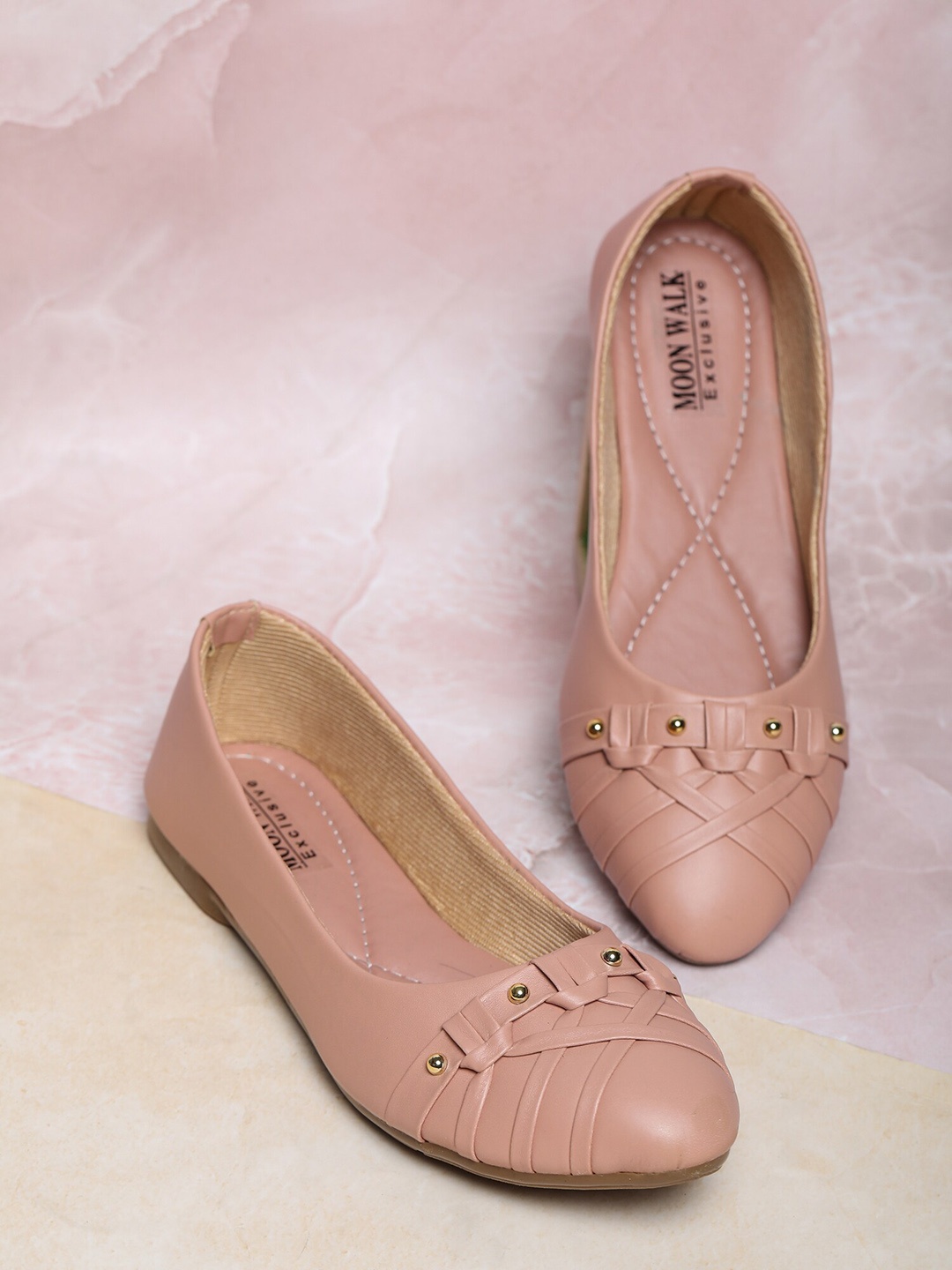 

Moonwalk Women Round Toe Flat Ballerinas, Pink