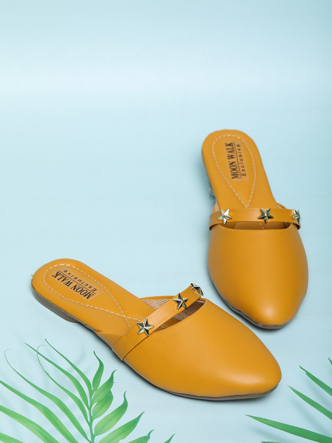 

Moonwalk Women Pointed Toe Flat Mules, Yellow