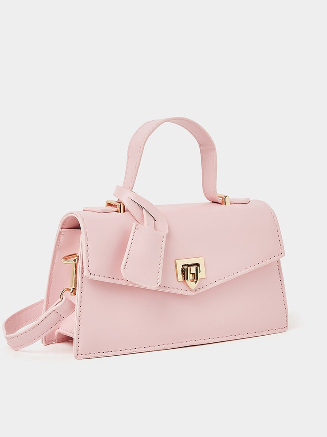 

Styli Pink Structured Satchel Bag with Sling Strap
