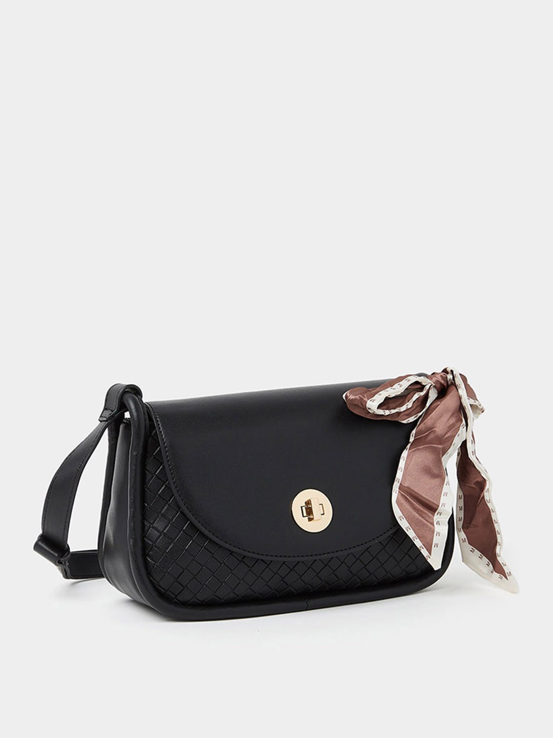 

Styli Women Structured Sling Bag, Black