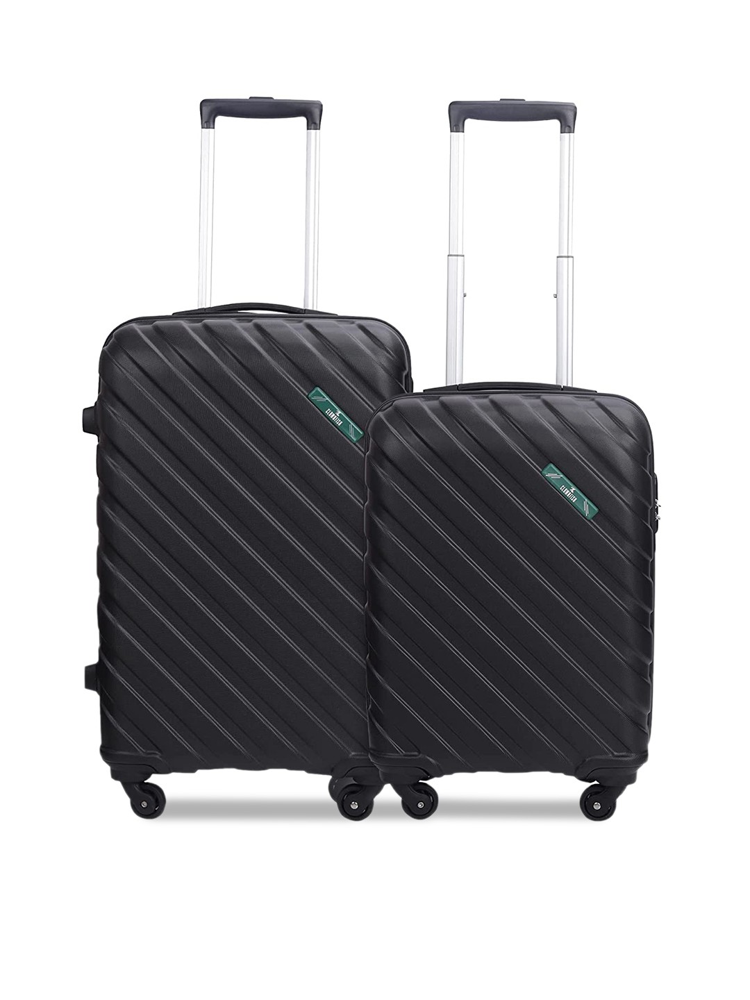

THE CLOWNFISH Set Of 2 Textured Hard-Sided Trolley Suitcases, Black
