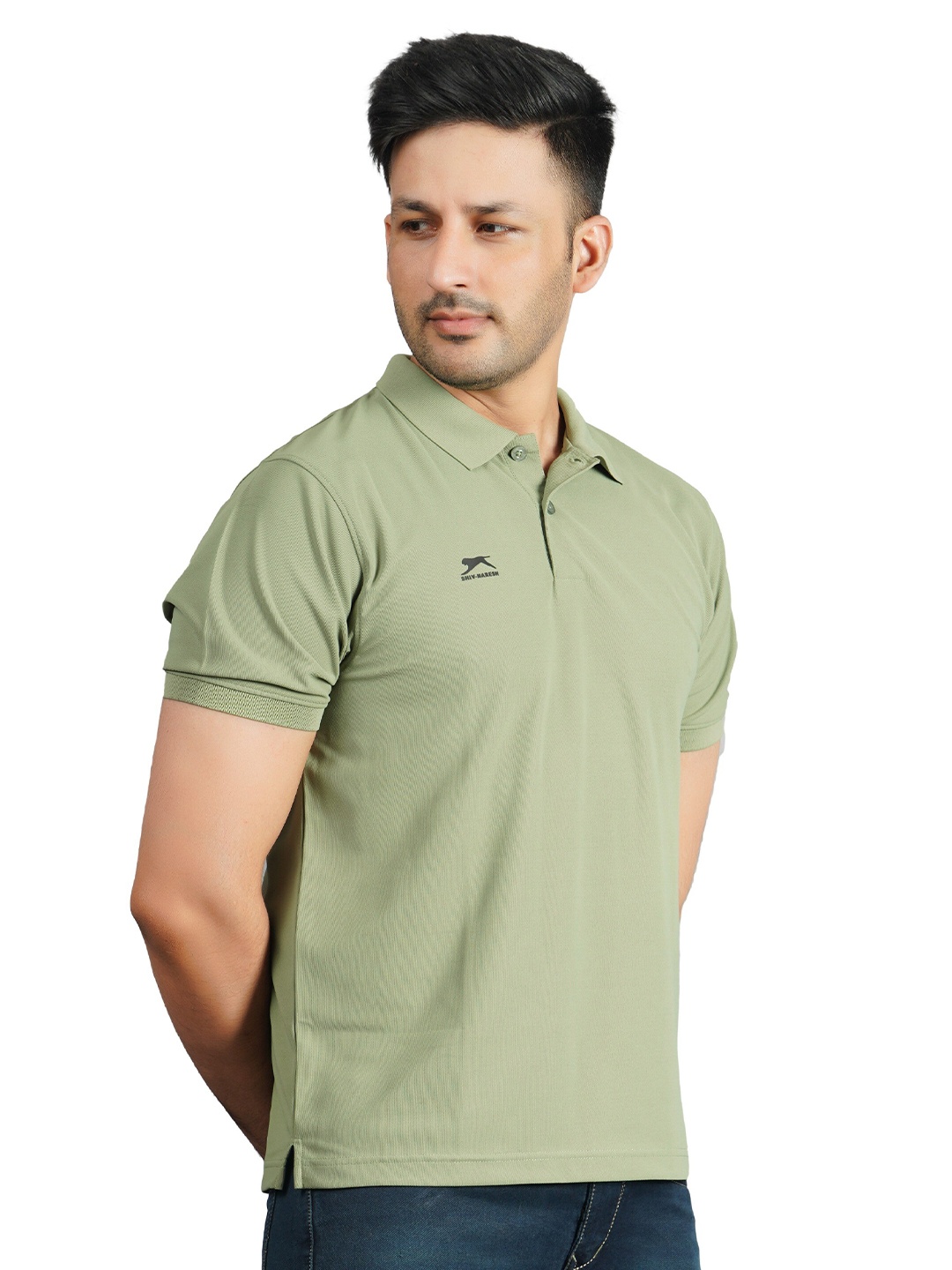 

Shiv Naresh Polo Collar 3D Fit T-shirt, Green