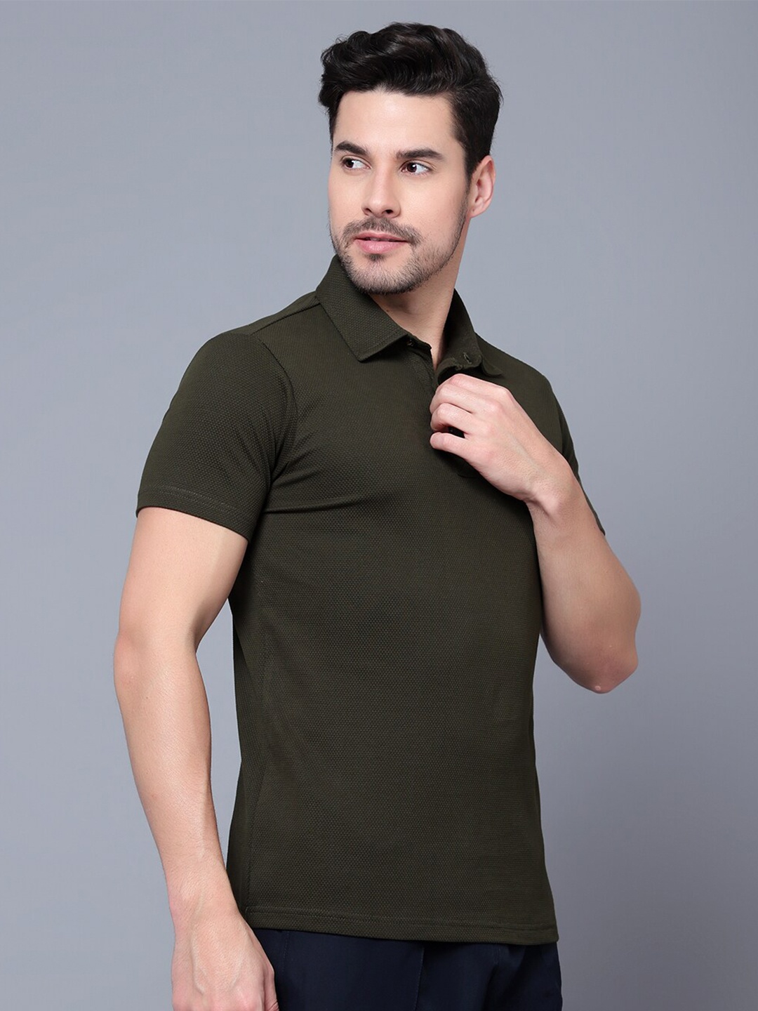 

Shiv Naresh Polo Collar 3D Fit T-shirt, Olive