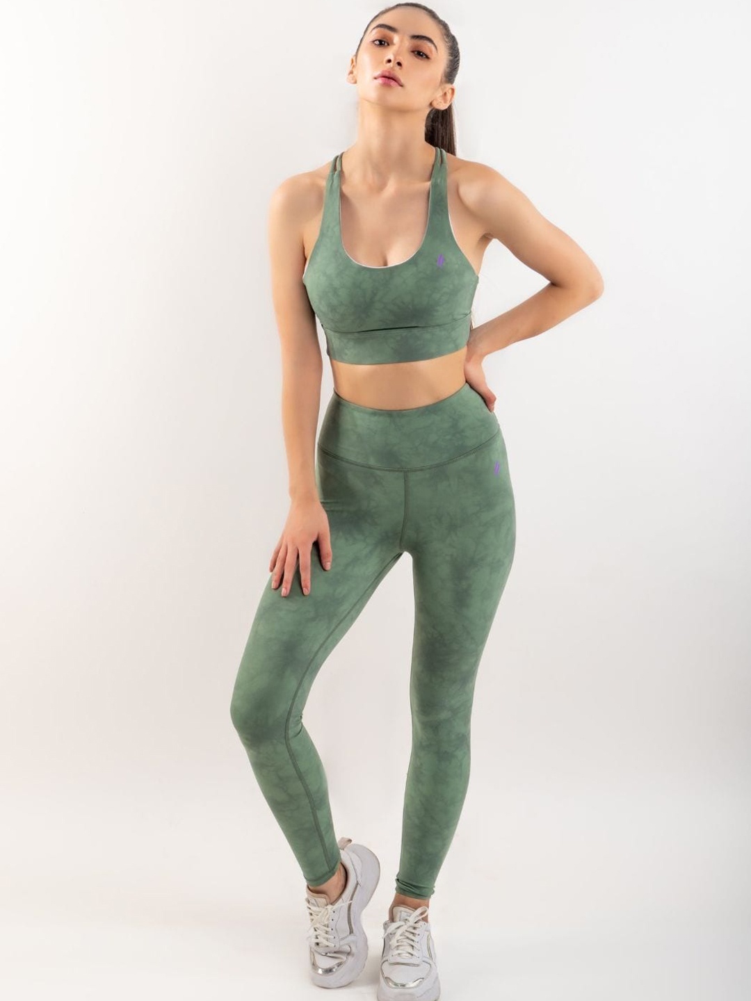 

SKNZ Women Tie-Dye Sweat-Wicking Gym Tracksuit, Olive