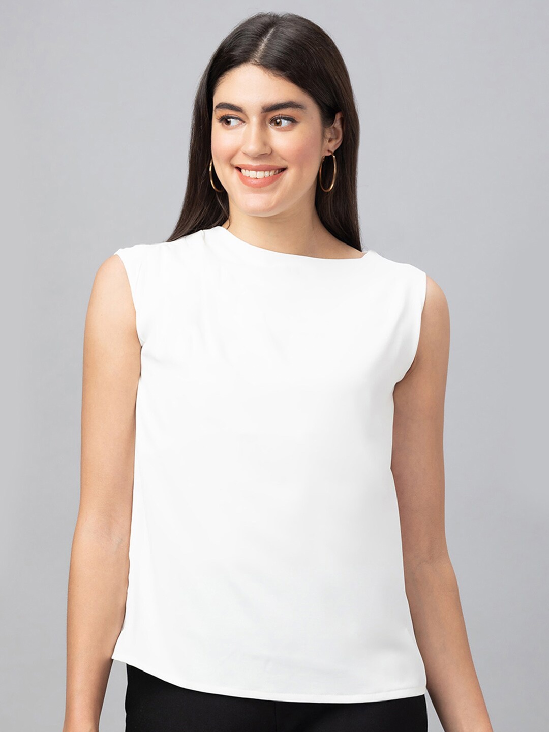 

Globus Boat Neck Sleeveless top, White