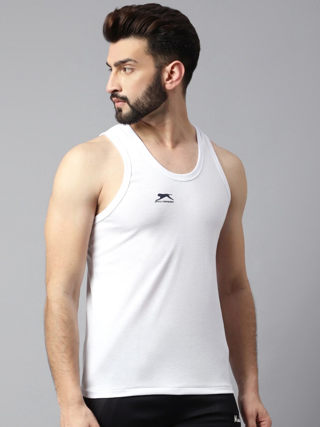 

Shiv Naresh Men Brand Logo Cotton Innerwear Vest, White