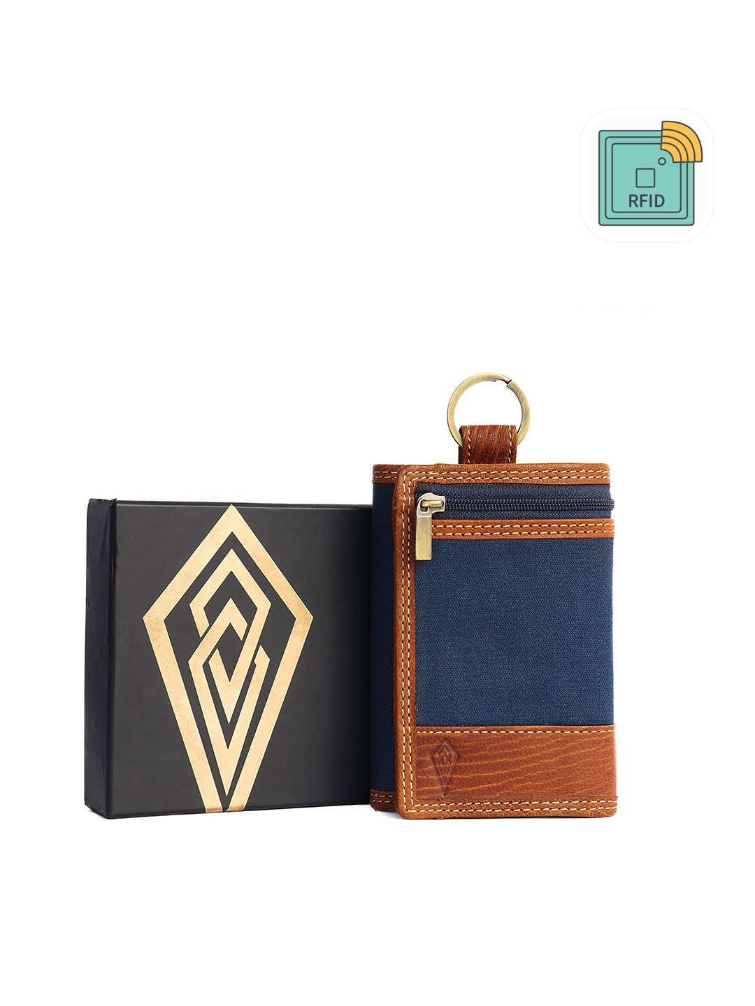 

Imperious- The Royal Way Men Leather Three Fold Wallet, Blue