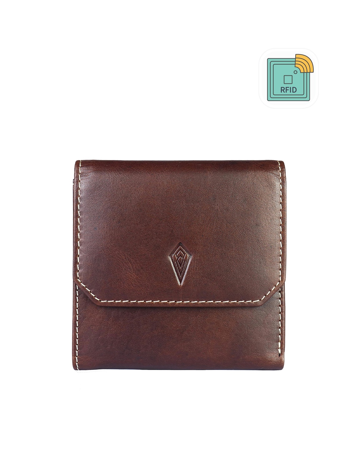 

Imperious- The Royal Way Men Leather RFID Three Fold Wallet, Brown