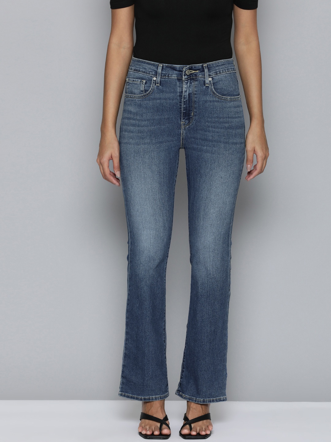 

Levis Women Bootcut High-Rise Faded Jeans, Blue
