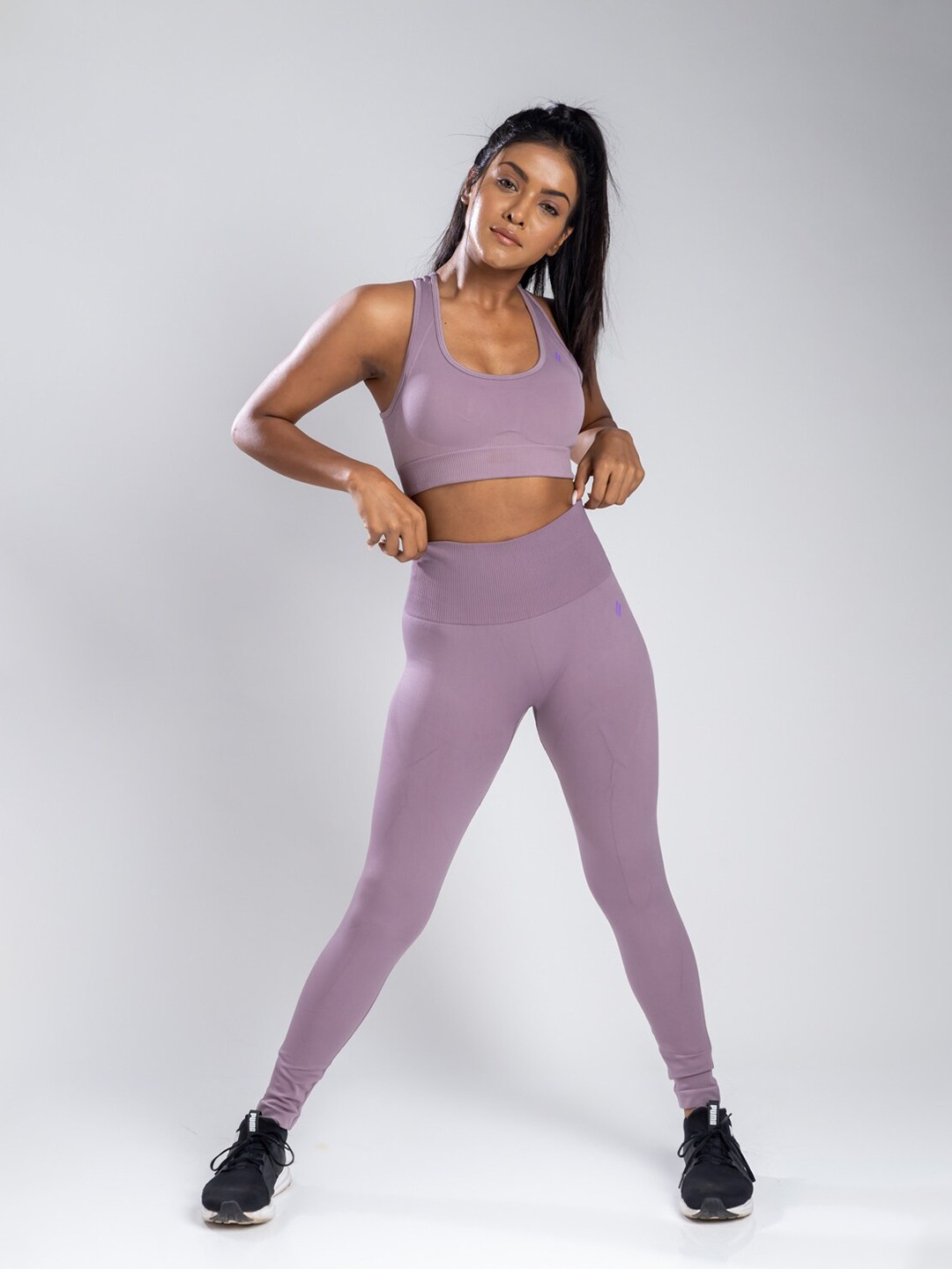 

SKNZ Non Padded Non Wired All Day Comfort Seamless Sports Bra, Purple
