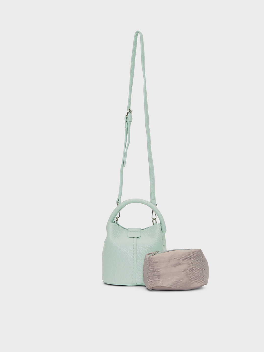 

20Dresses Textured Handheld Bucket Bag, Green